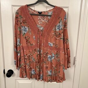 Torrid Floral Lace Blouse